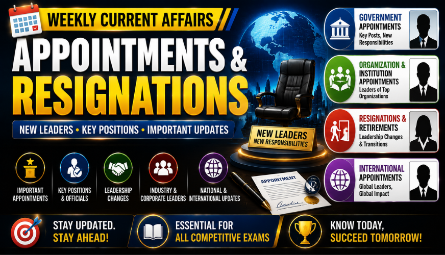 👤 Appointments & Resignations Current Affairs 2026 | New Leaders, Key Positions & Updates